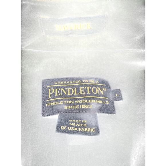 PENDLETON 'Maverick' Merino 100% Wool Plaid Shirt Button Pockets-Men's Size L - Picture 11 of 11